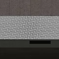 Gray Stone Tile Paved Ground Surface Featuring Linear Drainage Channel Design 3d model