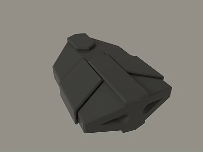 Abstract Black Polyhedral Geometric Object With Angular Design On Grey Background 3d model