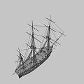 Game Movie Character Sailing Ship Model With Detailed Design And Multiple Masts