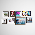 Modern Photo Wall Hanging Picture Combination 3d model