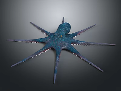 Vibrant Blue Octopus Marine Life With Long Tentacles And Detailed Texture 3d model Vibrant Blue Octopus Marine Life With Long Tentacles And Detailed Texture 3d model