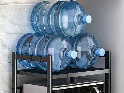 Heavy Duty Metal Storage Rack Holding Multiple Large Water Jugs for Home Use 3d model