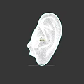 Game and Movie Character 3D Ear Model Featuring Light Pink Color and Dark Background 3d model