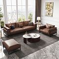 Modern Sofa Coffee Table Combination Sofa 3d model