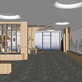 Book Art Interior Design With Wooden Bookshelves Circular Ceiling Lights Marble Floor And City Decor