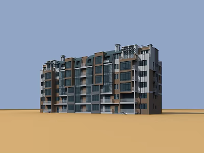 Modern Apartment Building Exterior Design With Multiple Floors Balconies And Glass Windows 3d model