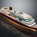Realistic Cruise Ship Model With Decks And Reflections 3d model