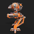 Smart Orange Machine With Mechanical Structure Jointed Legs And Armored Design 3d model