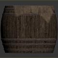 Wooden Barrel Water Barrel Old Wooden Barrel Water Barrel Pot Container Realistic 3d model