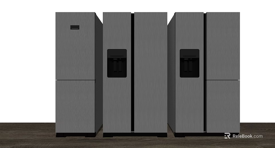 Modern Stainless Steel Refrigerators And Freezers With Various Models For Home Use 3d model 