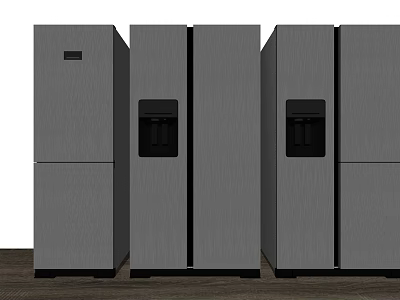 Modern Stainless Steel Refrigerators And Freezers With Various Models For Home Use 3d model