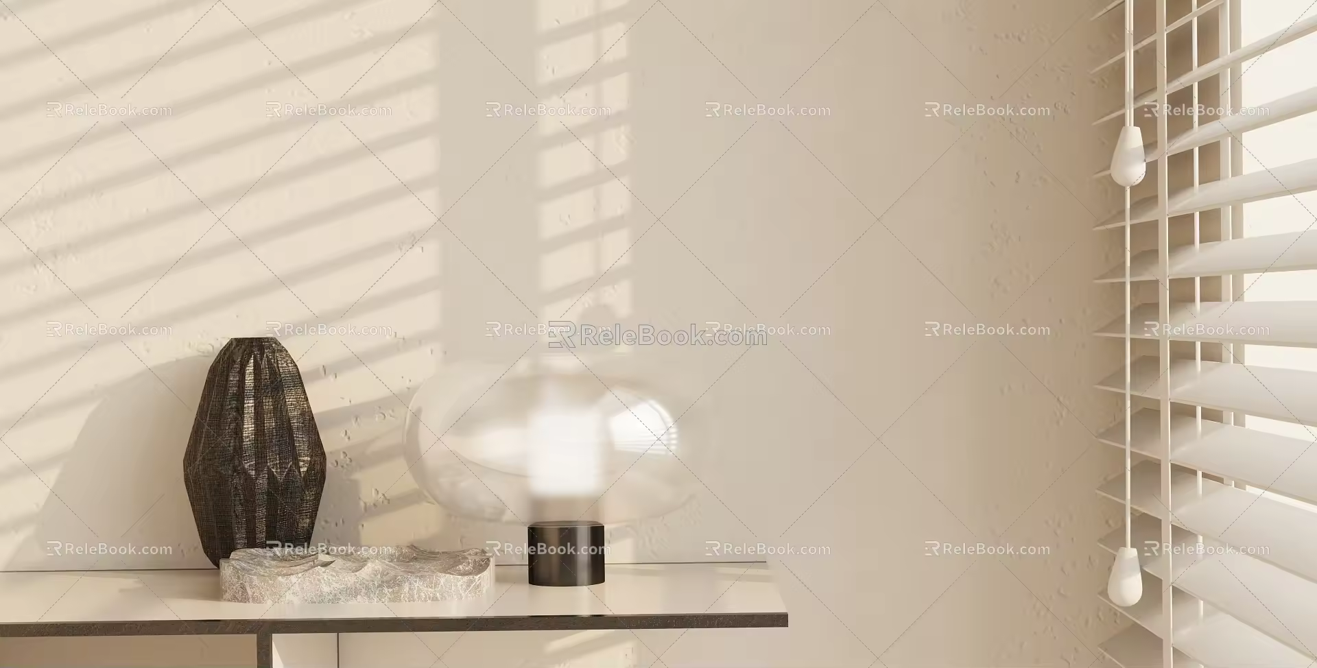 Modern table lamp ornaments combination 3d model