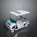 White Patrol Cart With Canopy Roof Light Bar And Front Badge Design