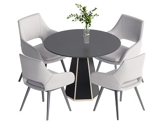 Modern Casual Table and Chair Combination Dining Table and Chair 3d model