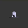 Low Poly Style White Elephant Models Standing On Circular White Base With Reflection