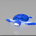 Blue And White Sea Turtle Plush Toy With Smooth Shell And Soft Limbs