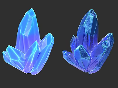 Blue Iridescent Crystal Clusters As Stunning Jewelry Decorative Design Elements 3d model