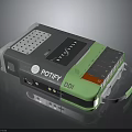 Portable Electronic Device With Gray Green Design Buttons And Connection Ports