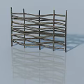 Rustic Handcrafted Wooden Hinged Door With Woven Strip Design And Natural Finish