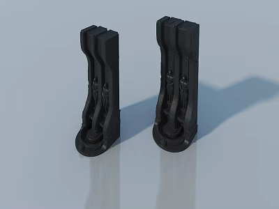 Black Metal Swing Door Hinges Modern Design For Home Office Use 3d model