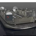 Hovercraft Number 4 With Pontoon Deck And Propeller Fans On Water Surface