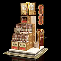 Commercial Alcohol Display Equipment With Poster Price Sign And Decorative Elements