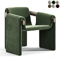 Modern Burgundy Velvet Accent Chair With Wooden Armrests And Sleek Design
