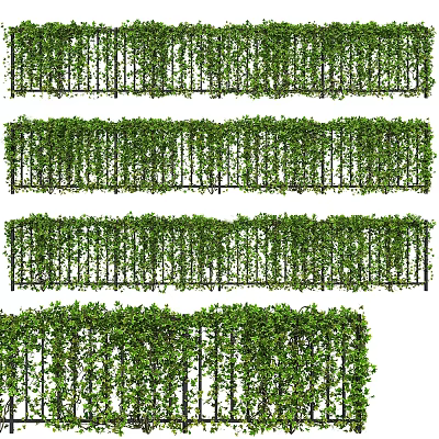 Lush Green Vines Covering Decorative Garden Fence For Outdoor Landscaping 3d model