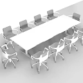 Modern Conference Table With Wheeled Office Chairs In Minimalist Office Setting