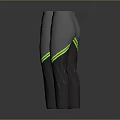 Gray Athletic Sports Pants With Neon Yellow Side Stripes For Active Wear