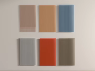 Rectangular Decorative Wall Panels With Various Colors And Textured Surfaces 3d model