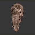 3D Rendered Female Head With Curly Light Brown Hair And Realistic Facial Features