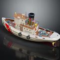 Classic Rescue Yacht With Lifebuoy And Wooden Deck