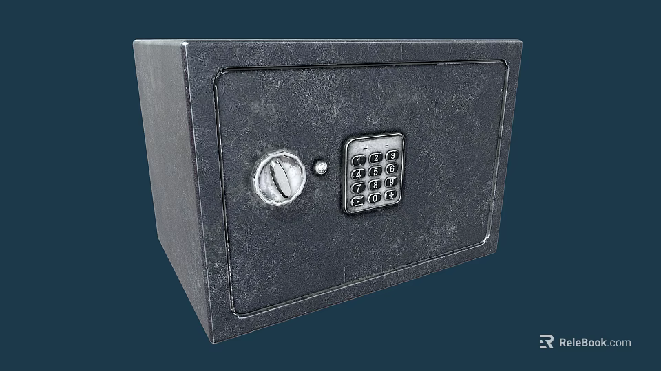 Industrial Heavy Duty Safe With Mechanical Lock And Digital Keypad For Secure Storage 3d model 
