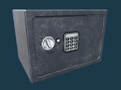 Industrial Heavy Duty Safe With Mechanical Lock And Digital Keypad For Secure Storage 3d model