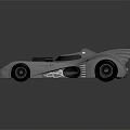 Futuristic Silver Car With Bat Like Wings Sleek Body Circular Headlights And Unique Wheels