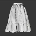 White Ruffled Skirt With Elastic Waistband And Lightweight Fabric Design