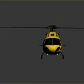 Yellow And Purple Helicopter With Sleek Design And Reflective Surface