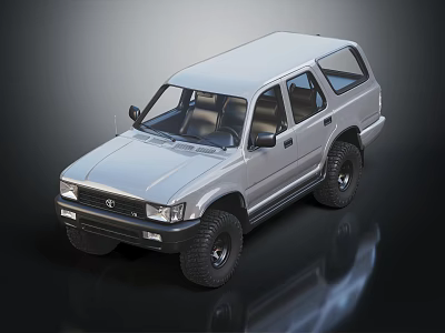 Silver Classic SUV With Off Road Tires Sturdy Body Lines And Reflective Surface 3d model