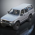 Silver Classic SUV With Off Road Tires Sturdy Body Lines And Reflective Surface