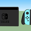 Nintendo Switch Portable Entertainment Console With Blue And Red Joy Con Controllers 3d model