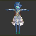 Anime Style 3D Character In Maid Outfit With Cat Paw Design And Dual Ponytails