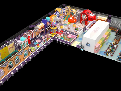 Colorful Indoor Playground With Slides Climbing Structures Interactive Zones And Safe Play Areas For Kids 3d model