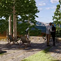 Modern Park Forest Park Landscape Viewing Mountain Park Viewing Platform Lookout Platform Rest Wooden Platform 3d model
