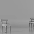 Modern Minimalist Single Chair With Light Gray Upholstery Cylindrical Armrests And Legs