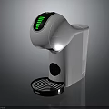 Modern White Electronic Coffee Maker With Green Indicator Light And Cup Tray