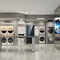 Panasonic Mall Store Featuring Modern Home Appliances Washing Machines And Display Area