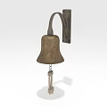 Vintage Wall Mounted Metal Bell With Ornate Pendulum And Classic Decorative Design