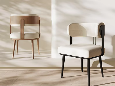 Modern Leisure Chairs With Wooden Frame And Fabric Upholstery For Interior Decor 3d model