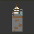 Minecraft Style Multi Level House With Yellow Roof Gray Base And Orange Accents